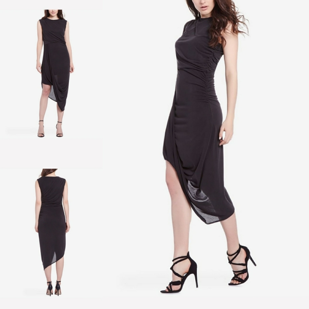 WILLOW AND THREAD Black Asymmetrical Dress SIZE 3